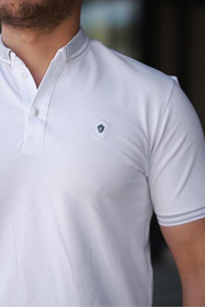 Miron Bílé logo vyšívané polo tričko s krátkým rukávem -2518