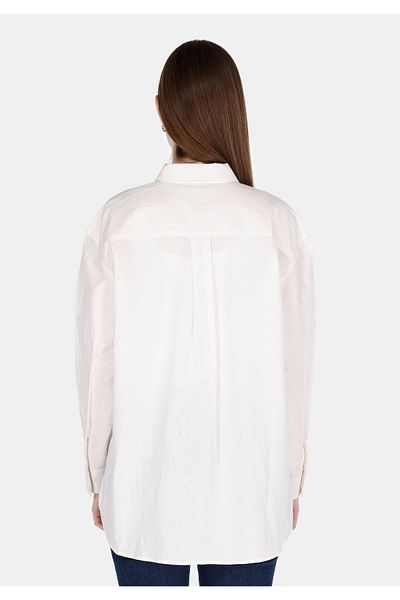 Colin's Relaxed Fit Shirt Neck Plain Women's White Long Sleeve Shirt