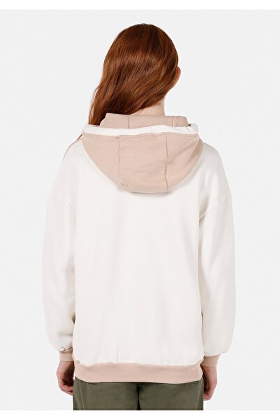 Colin's Comfort Fit Kapüşonlu Düz Kadın Bej Sweatshirt