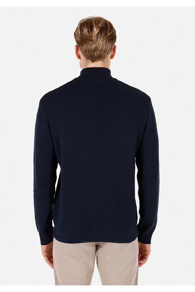 Colin's Regular Fit Turtle Neck Plain Men's Navy Blue Sweater
