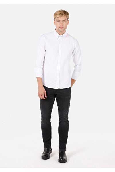 Colin's Slim Fit Shirt Neck Erkek Beyaz Uzun Kol Gömlek