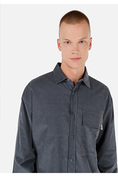 Colin's Comfort Fit Shirt Neck Düz Erkek Yeşil Uzun Kol Gömlek