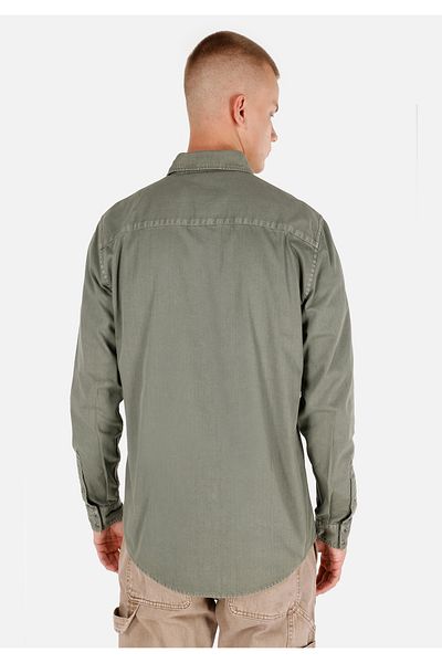 Colin's Regular Fit Classic Collar Plain Men's Green Long Sleeve Shirt