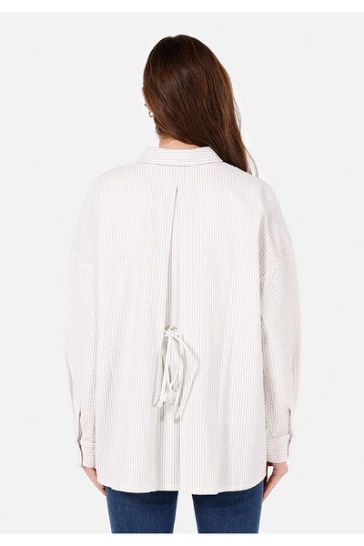 Colin's Stone Colored Women's Shirt - Sleeve Model