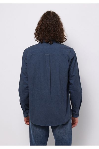 Colin's Regular Fit Shirt Neck Plain Men's Navy Blue Long Sleeve Shirt