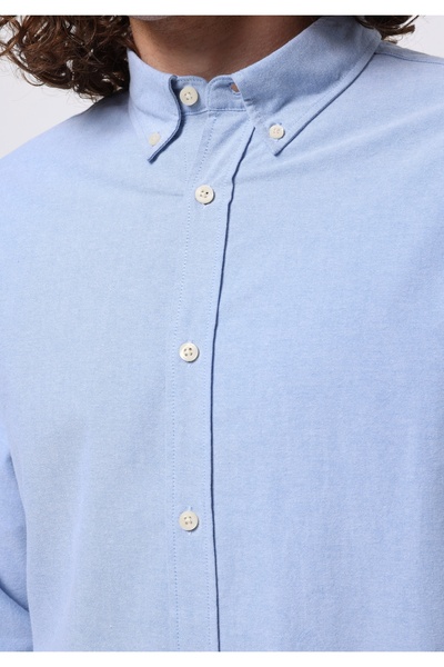 Colin's Regular Fit Shirt Neck Düz Erkek Mavi Uzun Kol Gömlek