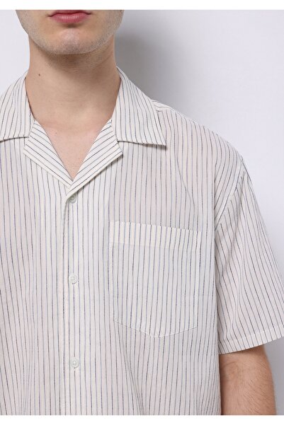 Colin's Cămașă cu mânecă scurtă pentru bărbați, cu dungi cu gât