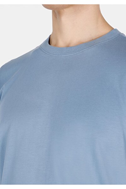 Colin's Регулярний крій, круглий виріз, бавовняний, однотонний, чоловічий, синій, короткий рукав, футболка