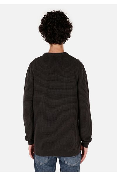 Colin's Regular Fit Round Neck Jacquard Men's Anthracite Sweater