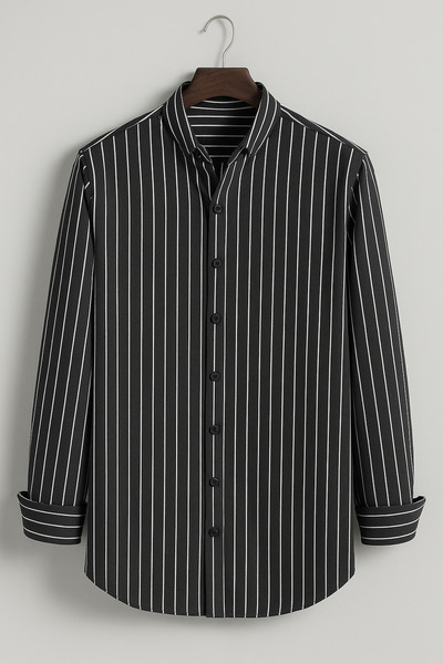 WAMOSSALAPLI Πουκάμισο Oxford Slim Fit ριγέ