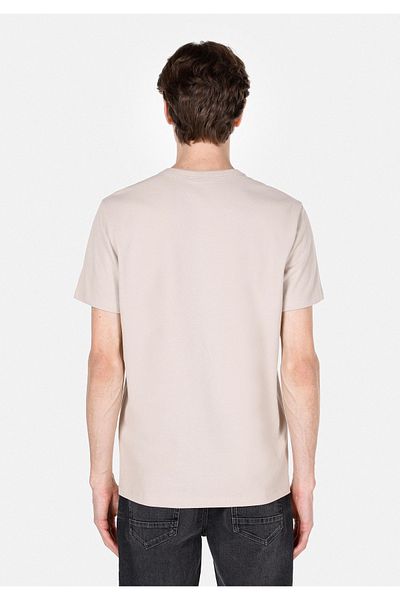Colin's Regular Fit Round Neck Plain Men's Beige Short Sleeve T-Shirt