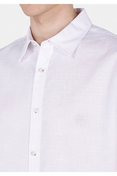 Colin's Regular Fit Shirt Neck Düz Erkek Beyaz Uzun Kol Gömlek