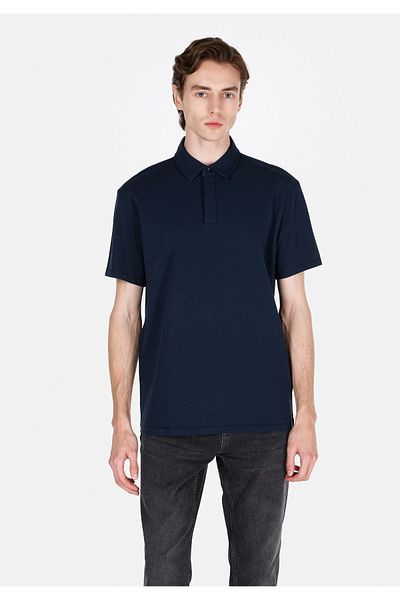 Colin's Comfort Fit Polo Neck Plain Men's Navy Blue Short Sleeve T-Shirt