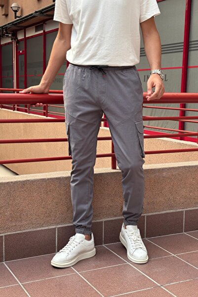 inpool Чоловічі штани з кишенями на стегнах з габардину