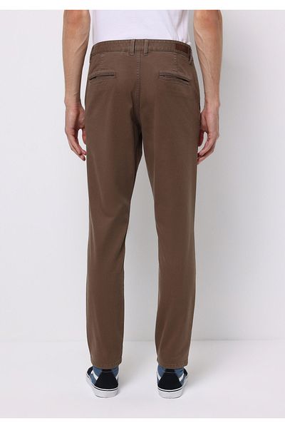 Colin's Slim Fit Mid Waist Straight Leg Men's Brown Trousers