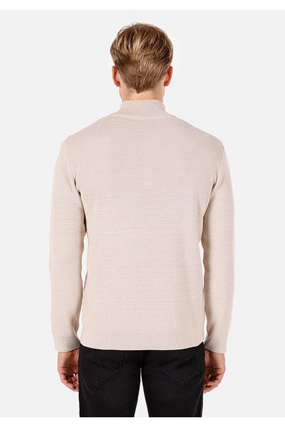 Colin's Regular Fit Turtle Neck Plain Men's Ecru Sweater