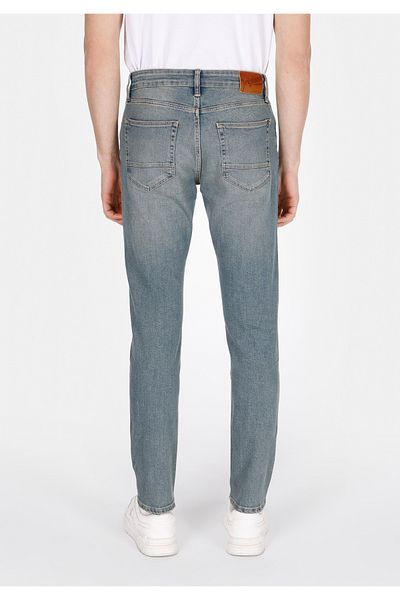 Colin's Slim Fit Low Waist Narrow Leg Men's Green Cast Denim Jean Trousers with Pockets