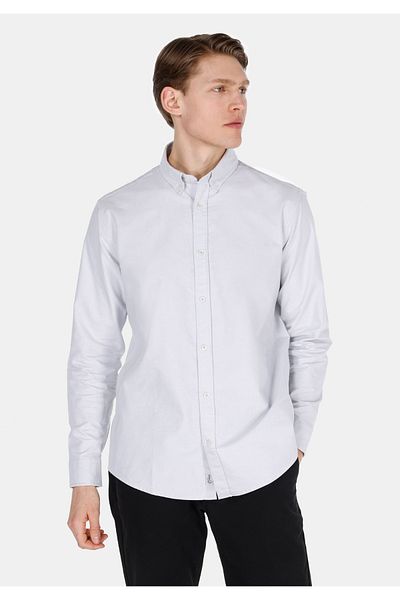 Colin's Regular Fit Shirt Neck Plain Men's Stone Long Sleeve Shirt