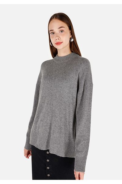 Colin's Regular Fit Round Neck Women's Gray Sweater
