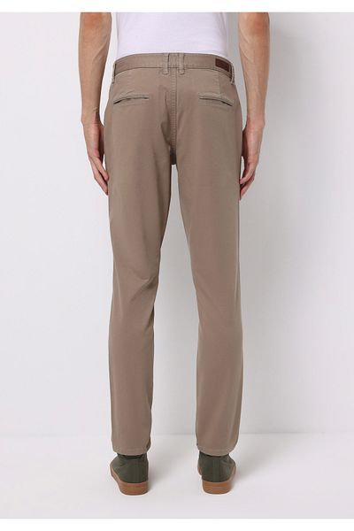 Colin's Slim Fit Mid Waist Straight Leg Men's Beige Unlined Trousers