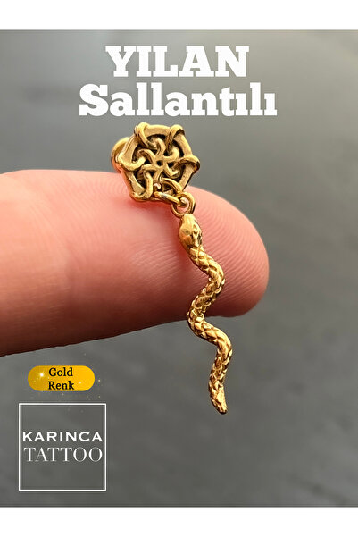 Karınca Piercing Yılan Sallantılı Fashion Altın Rengi Forward Helix Flat Kulak Conch Orbital Tragus Piercing Küpe