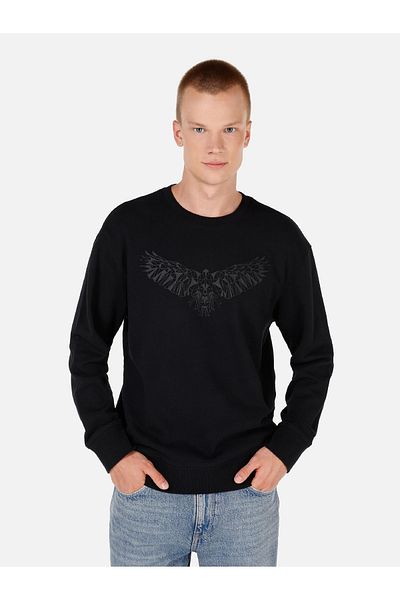 Colin's Comfort Fit Men's Knitted Black Sweatshirt