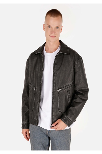 Colin's Regular Fit Men's Black Coat Pu