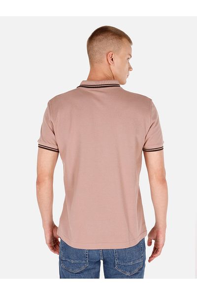 Colin's Regular Fit Polo Neck Plain Men's Pink Short Sleeve T-Shirt