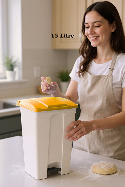 StarLoft Slim Pedallı Çöp Kovası 15 Lt - Iç Ve Dış Mekan Çöp Kutusu- Atık Kutusu