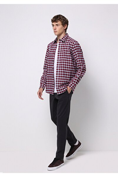 Colin's Slim Fit Orta Bel Düz Paça Erkek Gri Düğmeli Pantolon