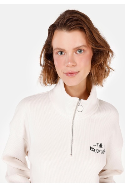 Colin's Regular Fit Fermuarlı Kadın Ekru Sweatshirt