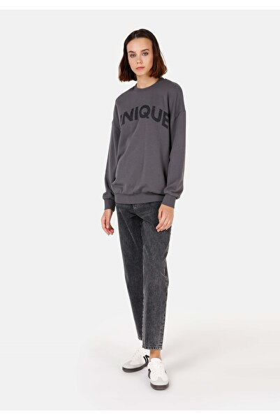 Colin's Comfort Fit Yuvarlak Yaka Kadın Antrasit Sweatshirt