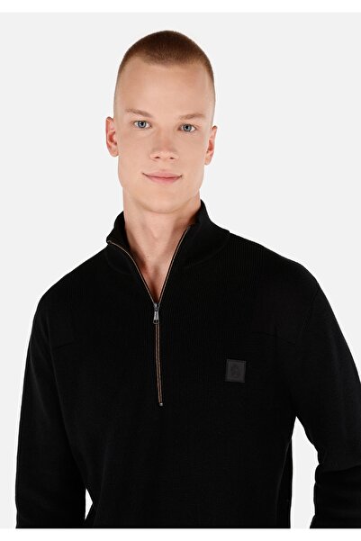 Colin's Regular Fit Dik Yaka Jakarlı Erkek Siyah Kazak