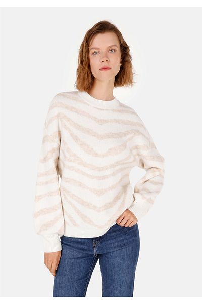 Colin's Regular Fit Round Neck Women's White Sweater