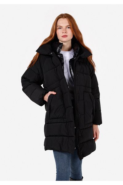 Colin's Regular Fit Hooded Women's Black Coat