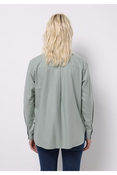 Colin's Regular Fit Shirt Neck Plain Women's Green Long Sleeve Shirt