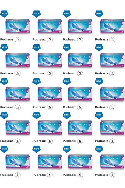Has-Pet Cerrahi Eldiven Mavi Nitril Eldiven 100'lü Paket 20 Adet S Beden Muayene Eldiveni