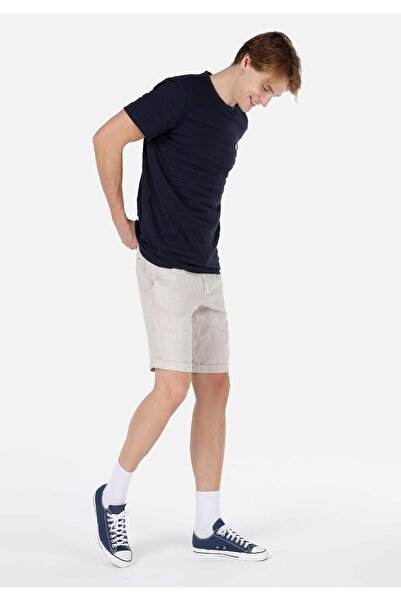 Colin's Regular Fit Mid Waist Plain Men's Stone Shorts