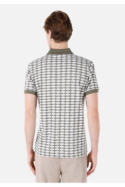 Colin's Regular Fit Polo Neck Printed Cotton Men's Green Short Sleeve T-Shirt