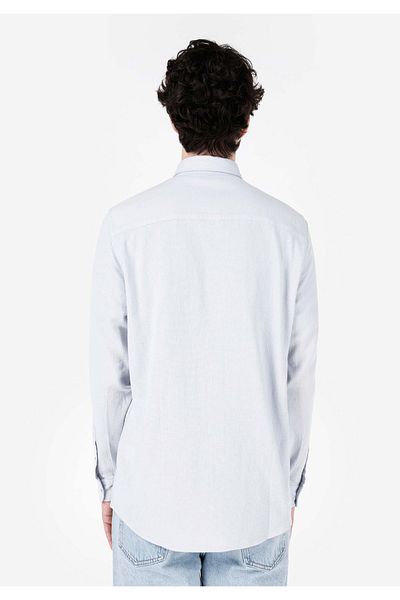 Colin's Comfort Fit Shirt Neck Plain Men's Blue Long Sleeve Shirt