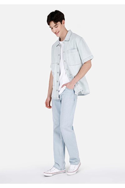 Colin's Regular Fit Klasik Yaka Düz Erkek Mavi Kısa Kol Gömlek