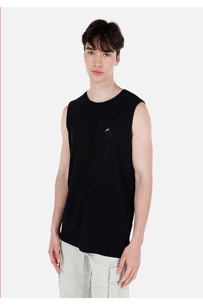 Colin's Regular Fit Round Neck Sleeveless Men's Black Undershirt