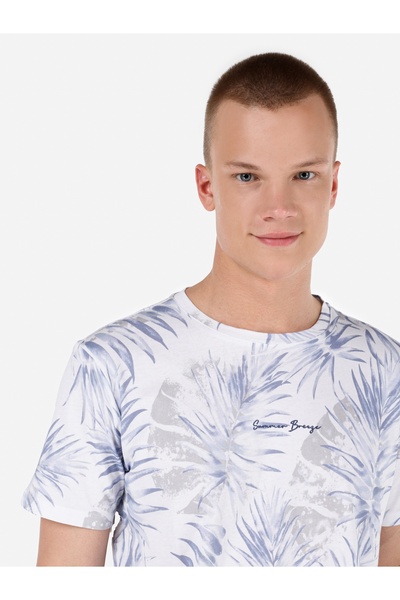 Colin's Ανδρικό κοντομάνικο μπλουζάκι Regular Fit Crew Neck με μπλε στάμπα