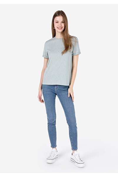 Colin's Normal Kesim Bisiklet Yaka Yeşil Kadın Kısa Kol Tişört