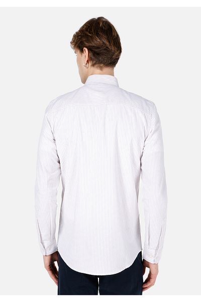 Colin's Slim Fit Shirt Neck Plain Men's Beige Long Sleeve Shirt