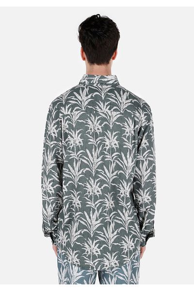 Colin's Regular Fit Shirt Neck Printed Men's Green Long Sleeve Shirt