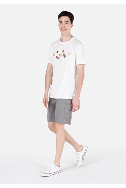 Colin's Comfort Fit Orta Bel Düz Erkek Gri Şort