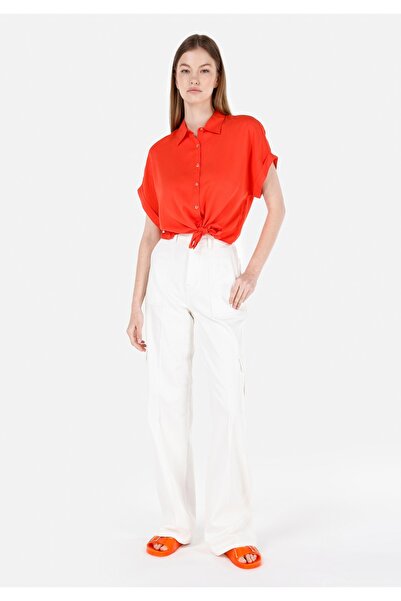 Colin's Cămașă roșie cu mânecă scurtă pentru femei, cu croiala normală