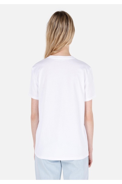 Colin's Λευκό Γυναικείο Tshirt Σκούρο μανίκι