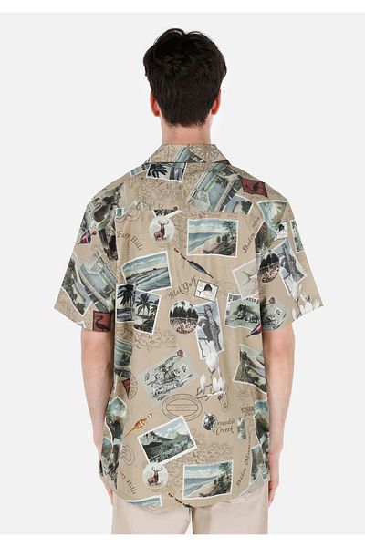 Colin's Regular Fit Shirt Neck Printed Men's Gray Short Sleeve Shirt